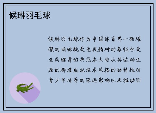 候琳羽毛球